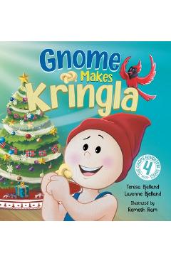 Coperta cărții 'Gnome Makes Kringla: A Children's Scandinavian Nordic Christmas Book with Holiday Baking and Festive Fun - Lavonne'