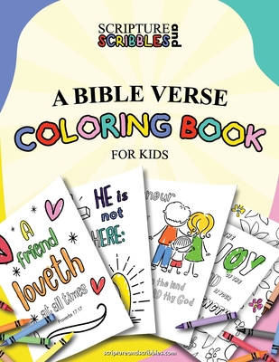 Coperta cărții 'Scripture and Scribbles, A Bible Verse Coloring Book for Kids - Linda Malin'
