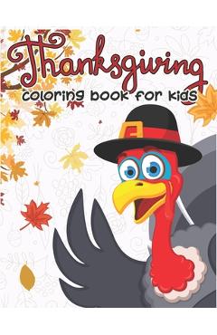Coperta cărții 'Thanksgiving Coloring Book for Kids: 50 Thanksgiving Coloring Pages for Kids - Hero Press'