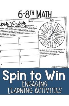 Coperta cărții 'Math Games for Sixth, Seventh Grade, and Eighth Grade: Fun Math Practice & Activities for Kids Ages 12-15: Spin to Win'