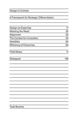 Coperta cărții 'Design in Context: A Framework for Strategic Differentiation - Todd Bracher'