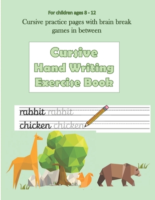 Coperta cărții 'Cursive Hand Writing Practice Book: Learn cursive letter formation by tracing. Letters and words. Fun games'