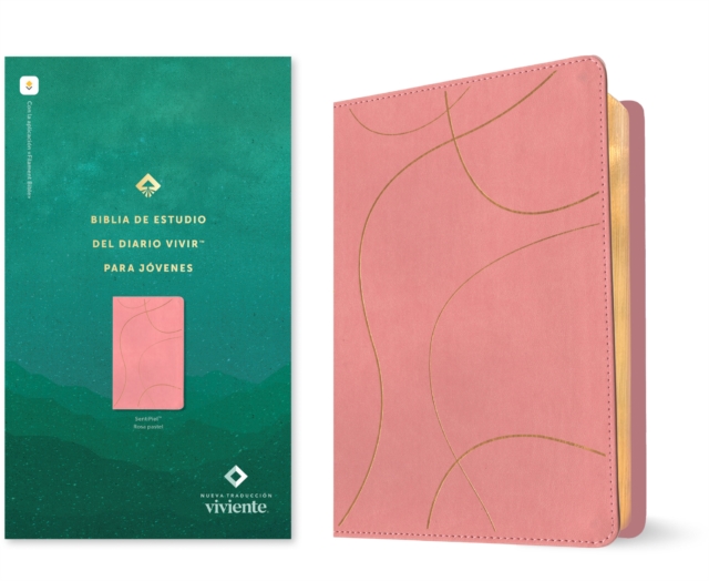 Coperta cărții 'Biblia de Estudio del Diario Vivir Para Jóvenes Ntv Con Filament (Sentipiel, Rosa Pastel, Letra Roja) -'