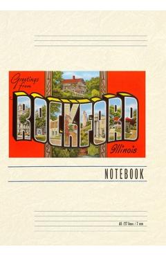 Poza produsului Vintage Lined Notebook Greetings from Rockford, Illinois - 