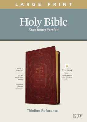 Coperta cărții 'KJV Large Print Thinline Reference Bible, Filament Enabled Edition (Red Letter, Leatherlike, Burgundy) -'