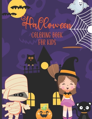 Halloween Coloring Book For Kids: Ages 5-8/ 30 Spooky Halloween themed coloring designs featuring witches, ghouls, pumpkins, bats, werewolves, cats, m - Expression Press