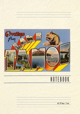 Vintage Lined Notebook Greetings from Lake Tahoe -