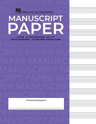 Coperta cărții 'Hal Leonard Manuscript Paper - 10-Staff, 64 Perforated Pages, 8.5 X 11, 3-Hole Punched -'