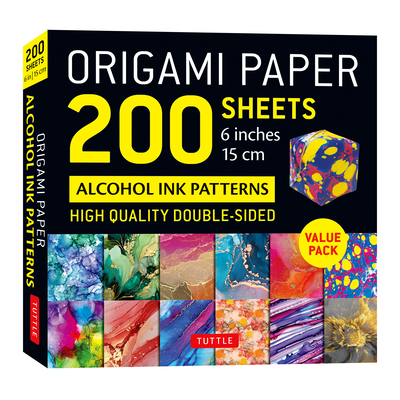 Origami Paper 200 Sheets Alcohol Ink Patterns 6 (15 CM): Tuttle Origami Paper: Double-Sided Origami Sheets Printed with 12 Designs (Instructions for 5 -