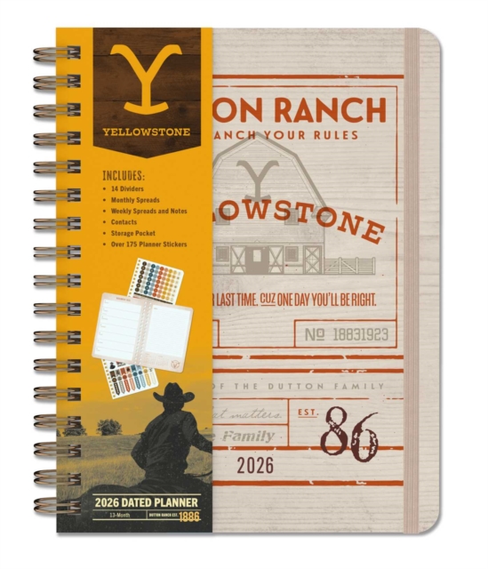 2026 Yellowstone: The Dutton Ranch 13-Month Weekly Planner - 