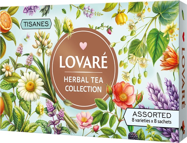 Set ceai: 8 arome x 8 pliculete. Herbal Tea Collection