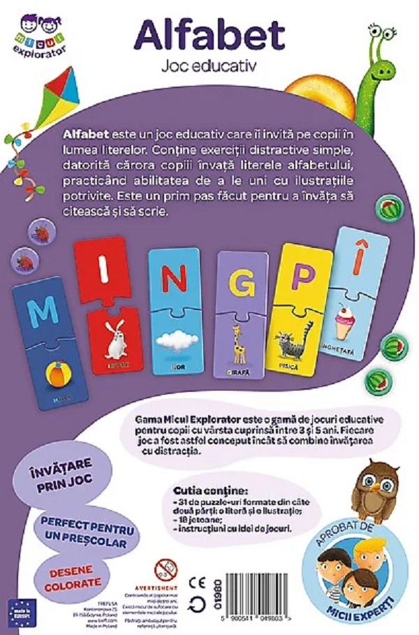 Joc educativ: Alfabetul. Micul explorator