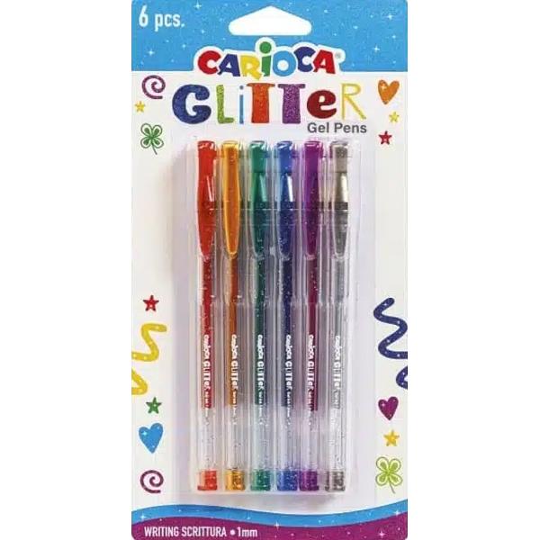 Set 6 pixuri cu gel si sclipici