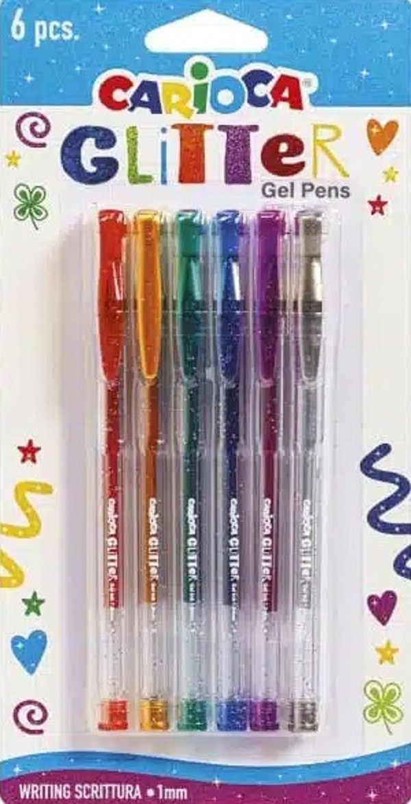 Set 6 pixuri cu gel si sclipici