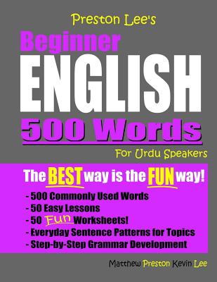 Coperta cărții 'Preston Lee's Beginner English 500 Words For Urdu Speakers - Matthew Preston'
