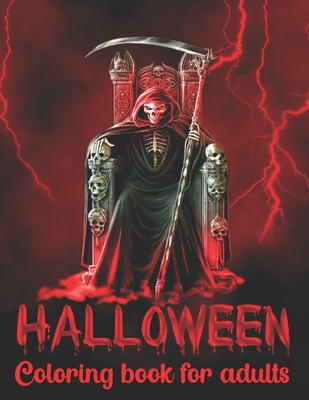 Coperta cărții 'Halloween Coloring Book For Adults: Coloring Book With Exclusive Halloween Designs For Stress Relief and Relaxation -'