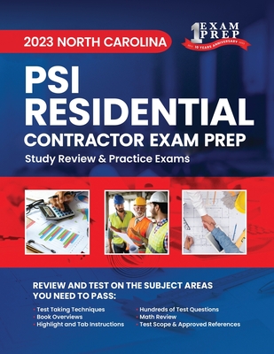Coperta cărții '2023 North Carolina PSI Residential Contractor Exam Prep: 2023 Study Review & Practice Exams - Upstryve Inc'