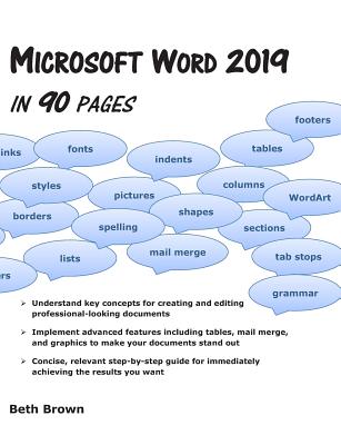 Coperta cărții 'Microsoft Word 2019 In 90 Pages - Beth Brown'