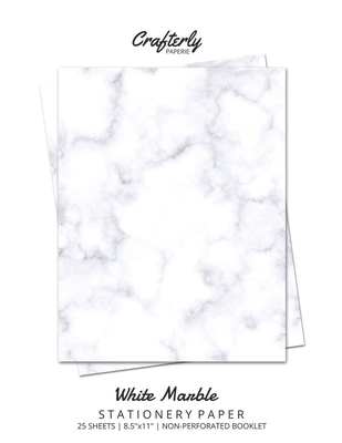 White Marble Stationery Paper: Cute Letter Writing Paper for Home, Office, Letterhead Design, 25 Sheets -