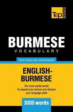 Coperta cărții 'Burmese vocabulary for English speakers - 3000 words - Andrey Taranov'