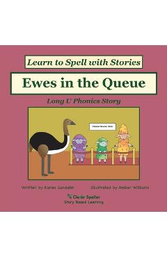 Coperta cărții 'Ewes in the Queue: Decodable Sound Phonics Reader for Long U Word Families - Karen Sandelin'