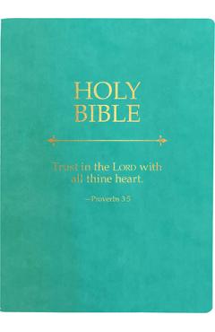 Coperta cărții 'KJV Holy Bible, Trust in the Lord Life Verse Edition, Large Print, Coastal Blue Ultrasoft: (Red Letter, Teal, 1611'