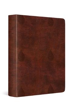 Coperta cărții 'ESV Single Column Journaling Bible (Trutone, Chestnut, Leaves Design) -'