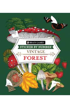 Poza produsului Brain Games - Sticker by Number: Vintage Forest - 