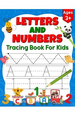 Coperta cărții 'Letters and Numbers Tracing Book for Kids: Practice Alphabets, Numbers, Lines, Shapes, and More - Tinypetal Publications'