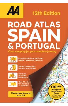 Poza produsului AA Road Atlas Spain & Portugal - 