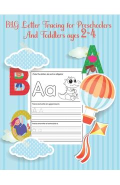 Poza produsului BIG Letter Tracing for Preschoolers and Toddlers ages 2-4: Homeschool Preschool Learning Activities for 3 year olds, First Learn to Write workbook, A - Lenoox Funny Dot-to-dots