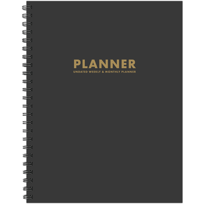 Charcoal Gray 8.5 X 11 Undated Monthly Planner - 
