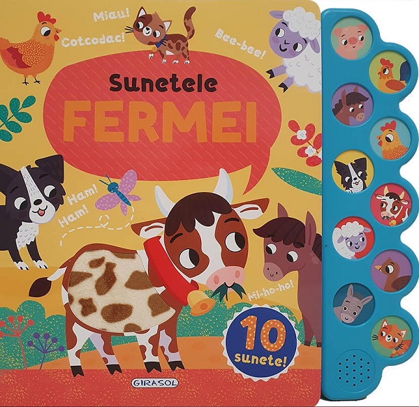 Sunetele fermei. Carte sonora cu 10 sunete