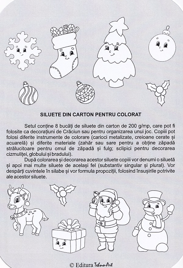 Siluete din carton pentru colorat. Iarna