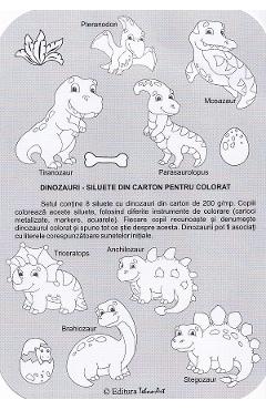 Poza produsului Siluete din carton pentru colorat. Dinozauri