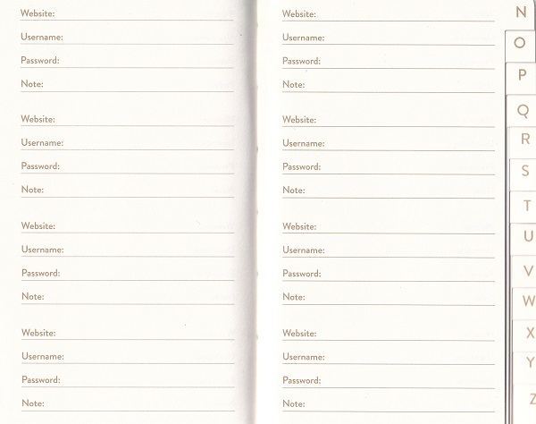 Carnet pentru parole: Asterisks