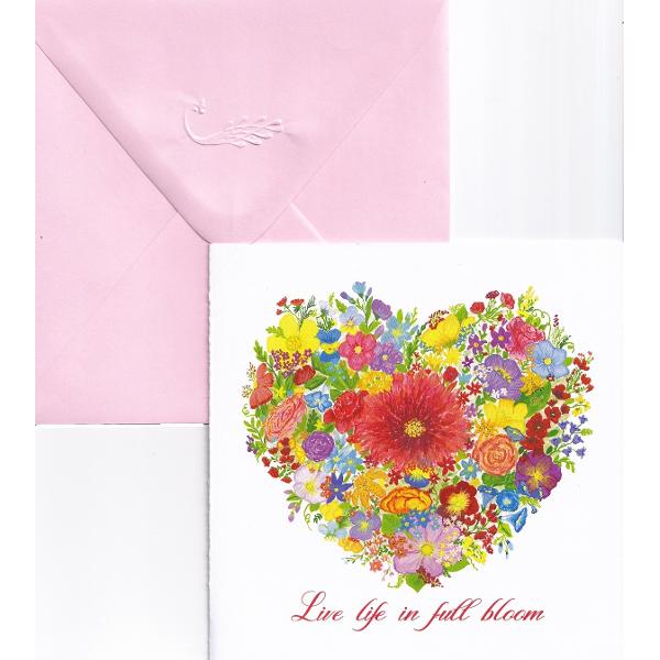 Felicitare: Inima flori