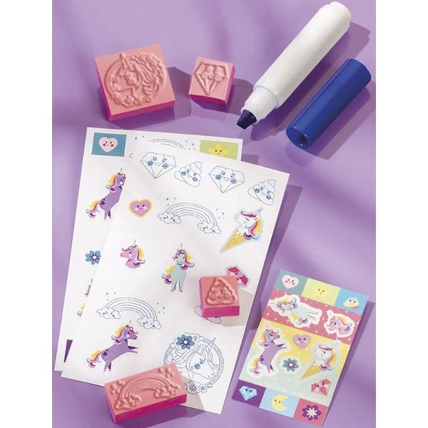 Mini set creativ stampile cu unicorni