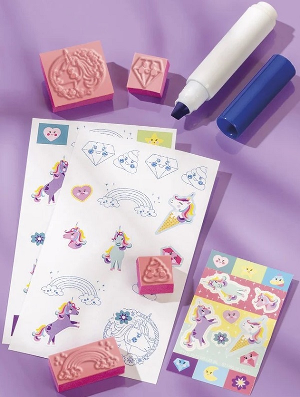 Mini set creativ stampile cu unicorni