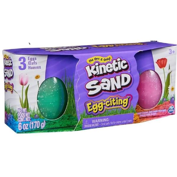 Kinetic Sand. Pachet 3 oua cu surpriza