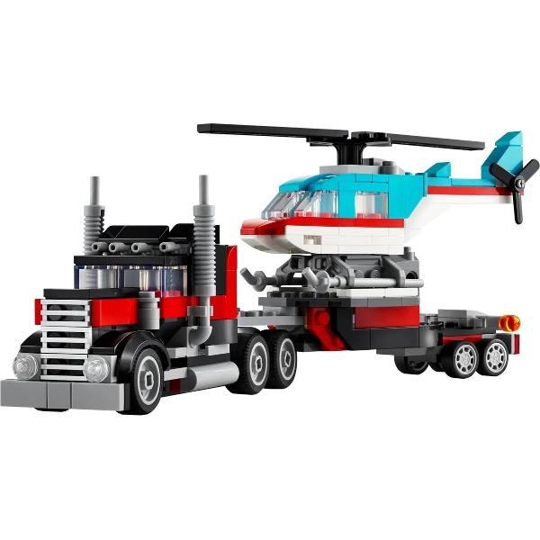 Lego Creator 3 in 1. Camioneta-platforma cu elicopter