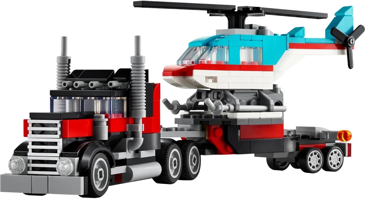 Lego Creator 3 in 1. Camioneta-platforma cu elicopter