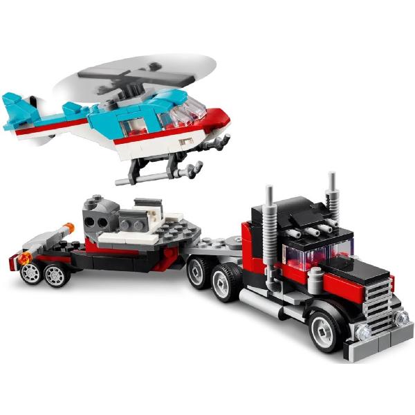 Lego Creator 3 in 1. Camioneta-platforma cu elicopter