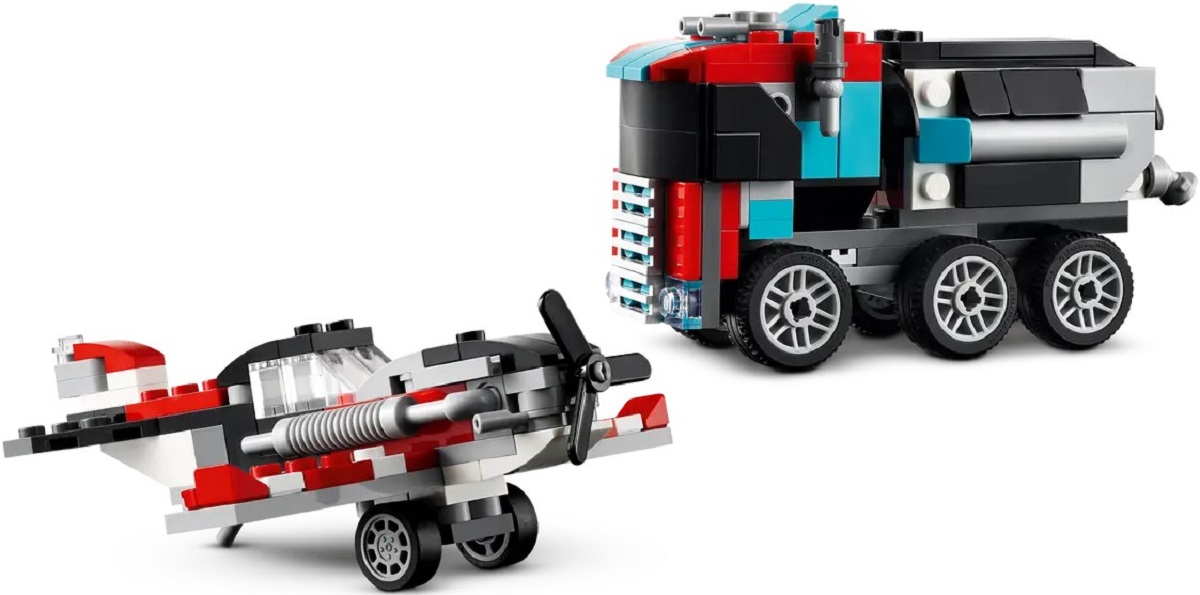 Lego Creator 3 in 1. Camioneta-platforma cu elicopter