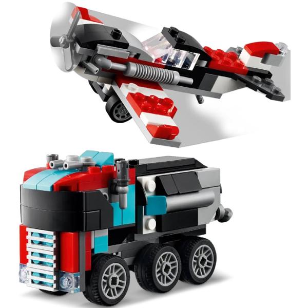 Lego Creator 3 in 1. Camioneta-platforma cu elicopter