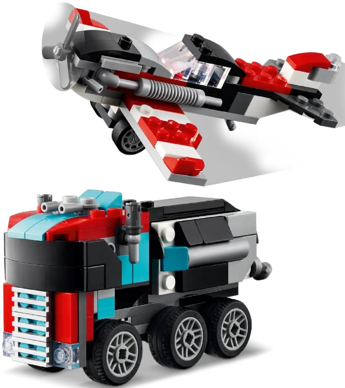 Lego Creator 3 in 1. Camioneta-platforma cu elicopter