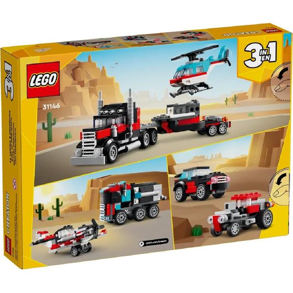 Lego Creator 3 in 1. Camioneta-platforma cu elicopter