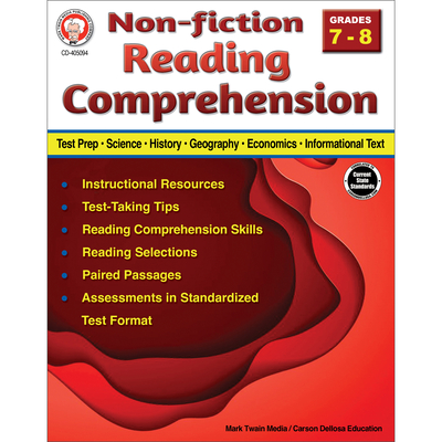 Nonfiction Reading Comprehension Workbook, Grades 7 - 8 - Schyrlet Cameron