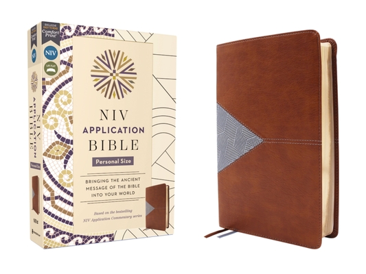NIV Application Bible, Personal Size, Leathersoft, Brown/Blue, Red Letter, Comfort Print: Bringing the Ancient Message of the Bible Into Your World -