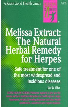 Coperta cărții 'Melissa Extract: The Natural Remedy for Herpes - Jan De Vries'